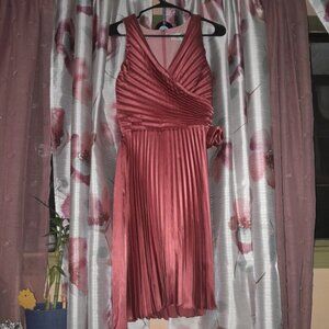 Vintage Pleated Rose Dress